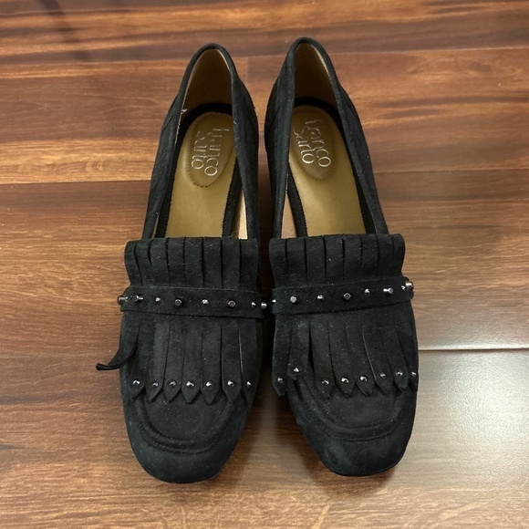 🌿SALE🌿 FRANCO SARTO Suede Leather Black Shoes size 9M - Picture 3 of 8